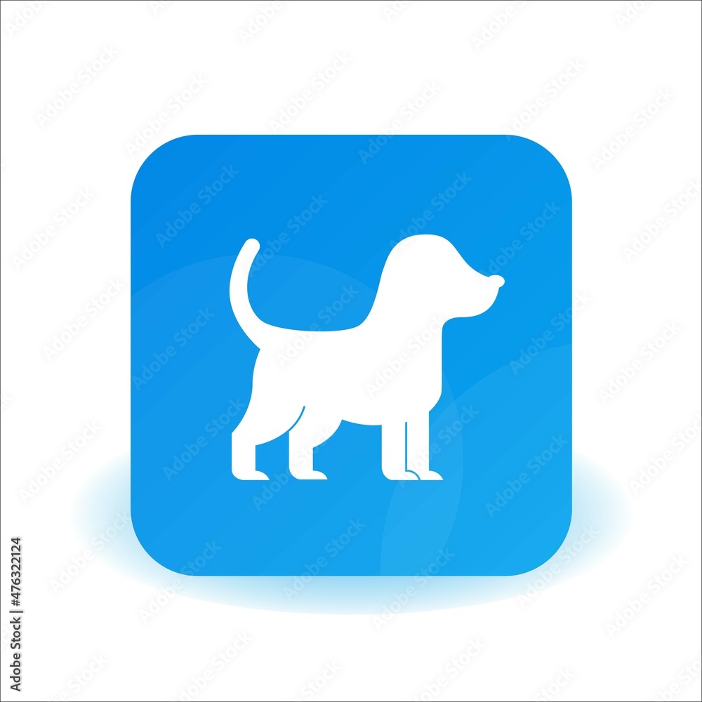 Fototapeta premium Dog icon button concept on white background from Productivity collection with Gradient vector icon
