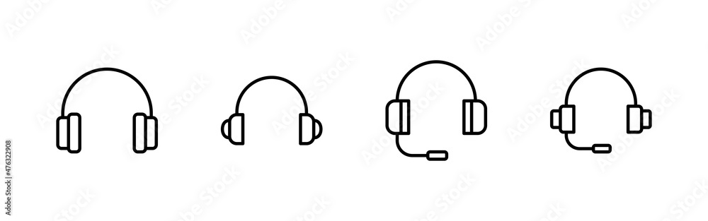 Headphone icons set. Headset sign and symbol Headphone icons set. Headset sign and symbol