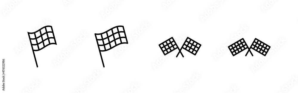 Racing flag icons set. race flag sign and symbol.Checkered racing flag icon Racing flag icons set. race flag sign and symbol.Checkered racing flag icon