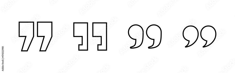 Quote icons set. Quotation mark sign and symbol Quote icons set. Quotation mark sign and symbol