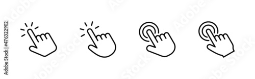 Hand click icons set. pointer sign and symbol. hand cursor icon