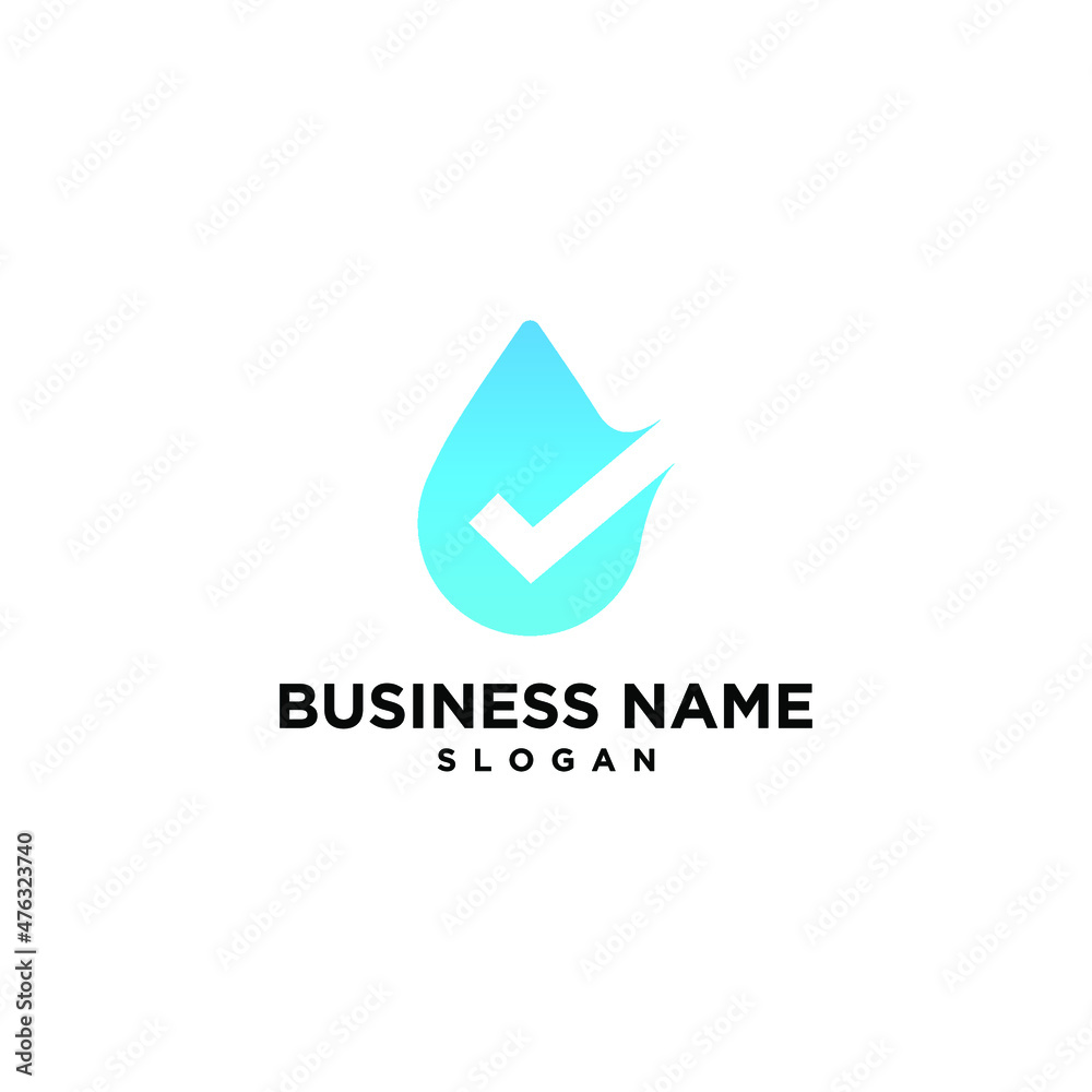 Water Check Simple Modern Logo