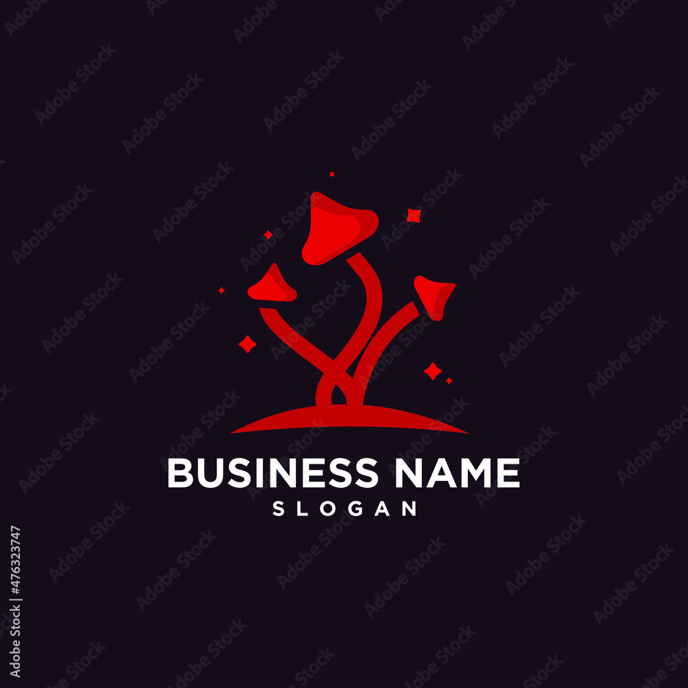 Fototapeta premium Cute Mushroom Illustration Logo vector Design