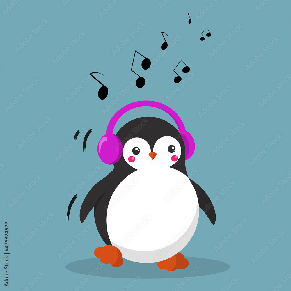 Obraz premium penguin dance music
