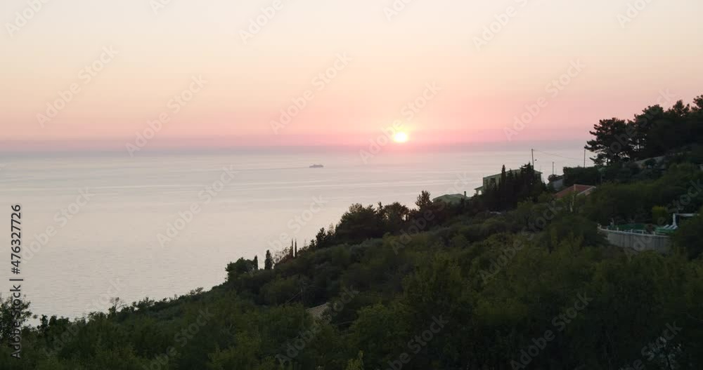 Sunset over see on Levkas island, Greece Sunset over see on Levkas island, Greece