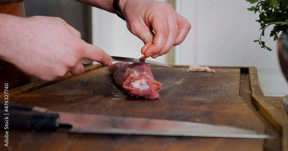 Pork Juicy meat before cooking.