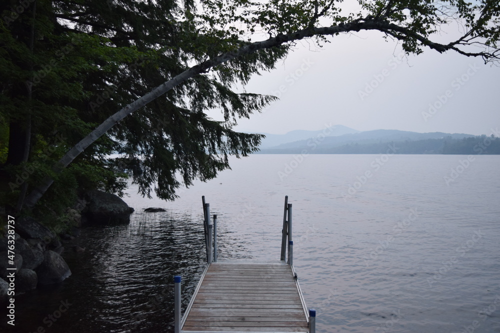 pier on a lake 