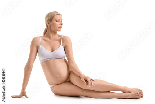 Beautiful pregnant woman on...