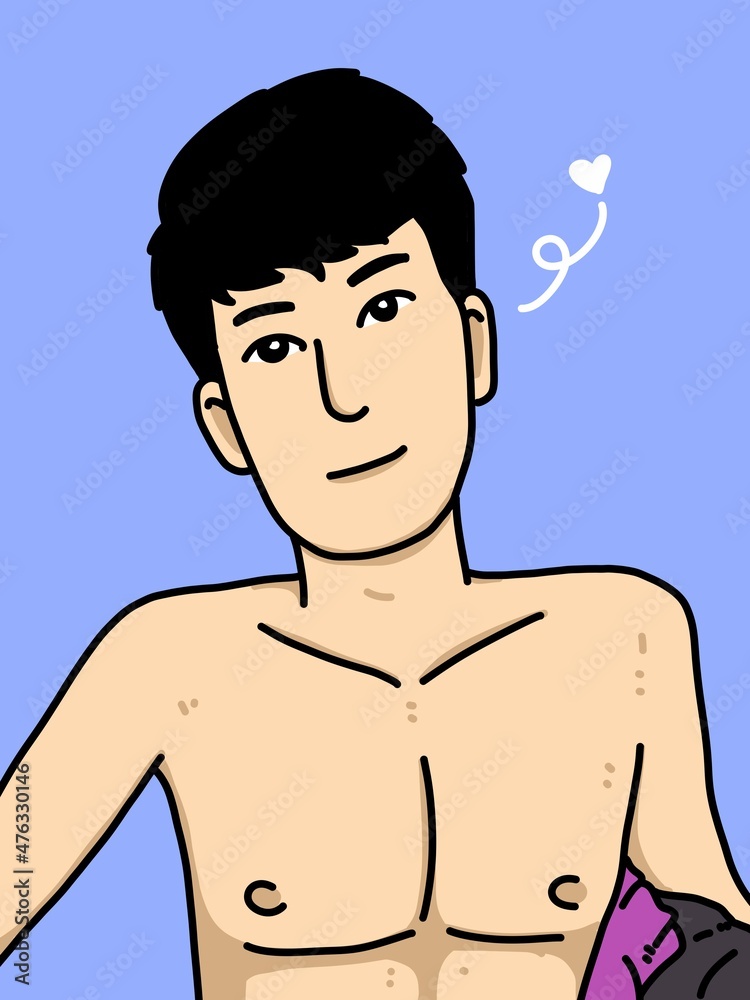 cute man cartoon on blue background cute man cartoon on blue background