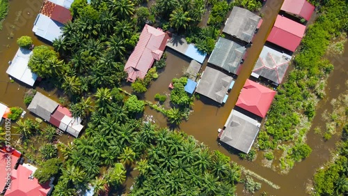 AERIAL TOP DOWN FOOTAGE OF MALAYSIA AFTERMATH BIGGEST FLOOD COVERING MAJOR AREA IN SELANGOR AND KLANG VALLEY. IT SIDE IMPACT FROM THE RAI TYPHOON. photo
