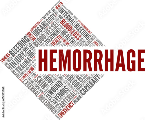 Hemorrhage - loss of blood conceptual vector illustration word cloud isolated on white background.