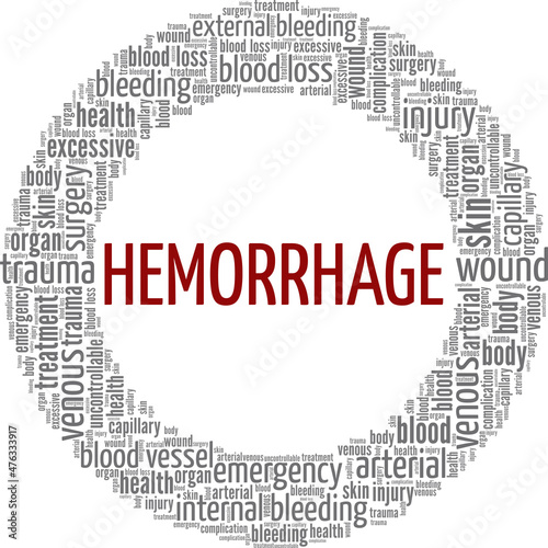 Hemorrhage - loss of blood conceptual vector illustration word cloud isolated on white background.