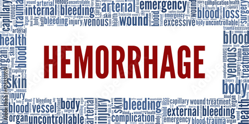 Hemorrhage - loss of blood conceptual vector illustration word cloud isolated on white background.