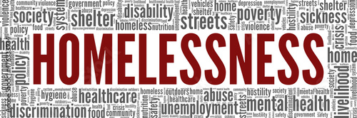 Homelessness conceptual vector illustration word cloud isolated on white background.