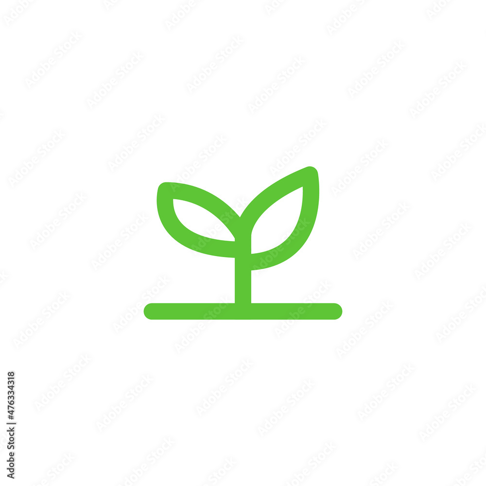 plain Growth Monoline Modern Logo Vector Green plain Growth Monoline Modern Logo Vector Green