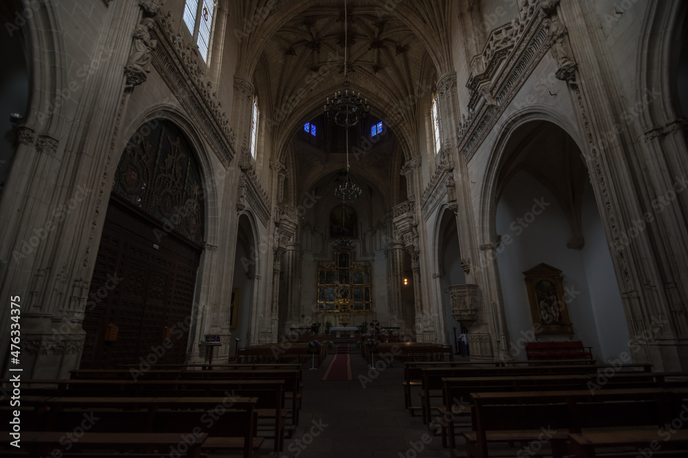 Toledo, Spain, October 2019 - inner view of The Church of San Idelfonso,  also known as the Jesuit church
