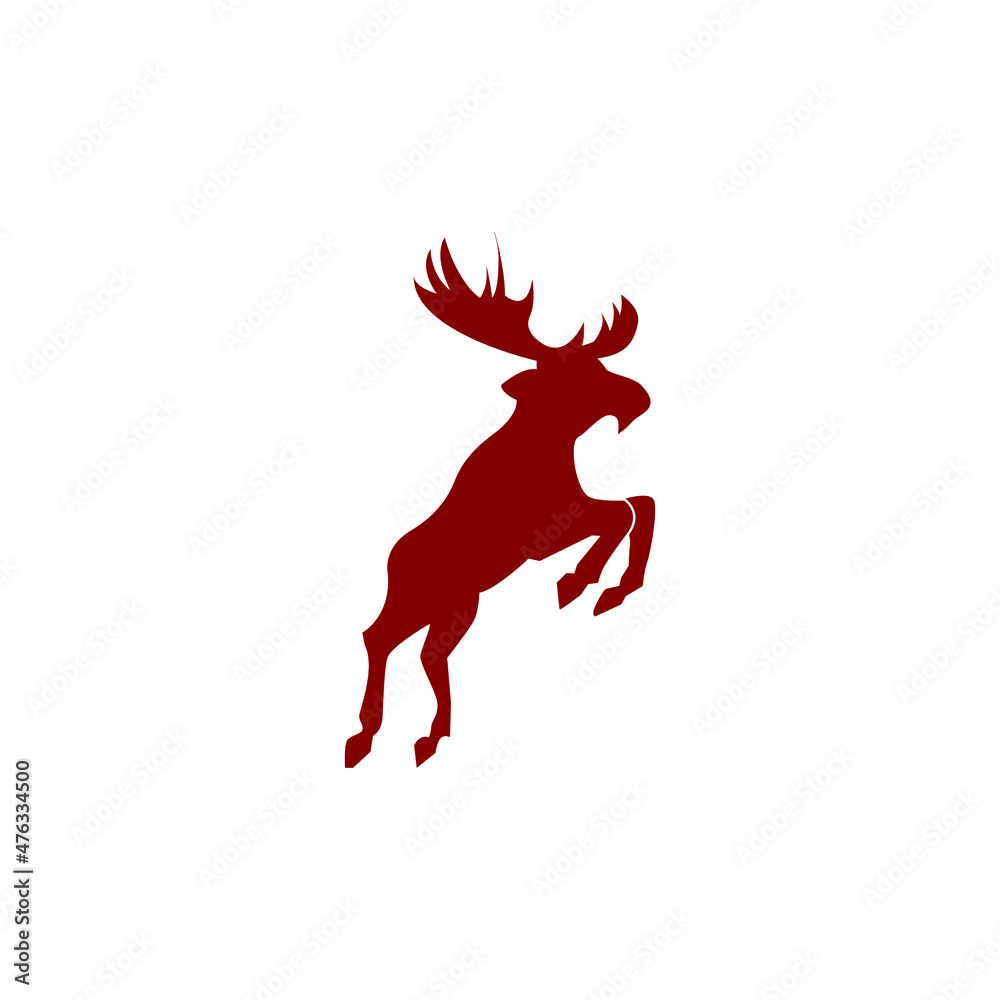 Deer Logo Shield Red Vector Design modern Deer Logo Shield Red Vector Design modern
