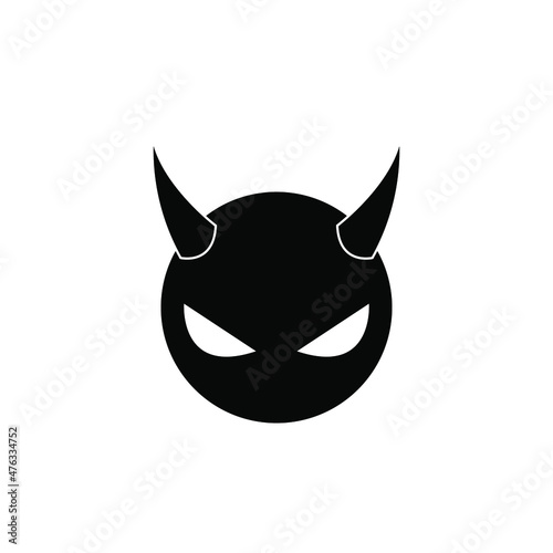 Devil Skull Black Logo Design Vector Design