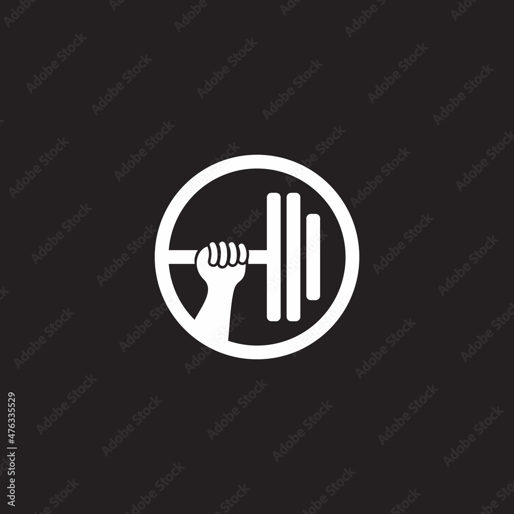 gym hand muscle weight lift symbol vector gym hand muscle weight lift symbol vector
