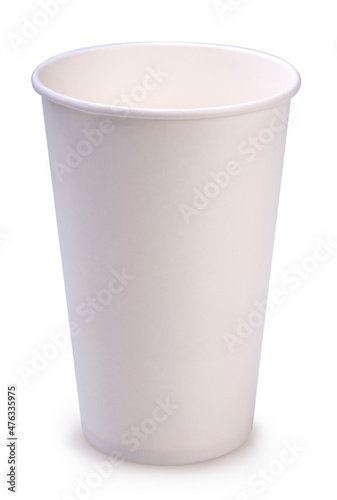 Paper cup isolated on white background, Paper cup on white background, With clipping path.