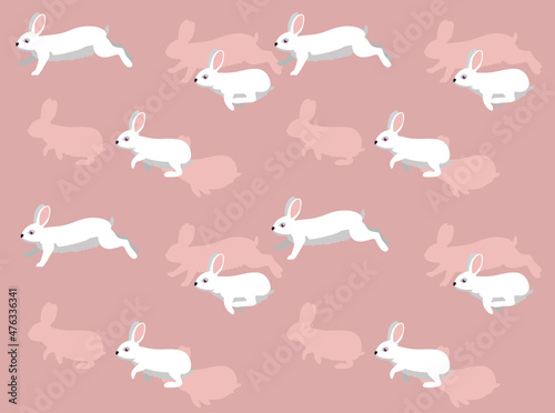Rabbit Breeds Florida White Seamless Wallpaper Background