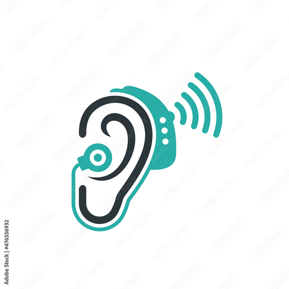 illustration of hearing aid, vector art. illustration of hearing aid, vector art.