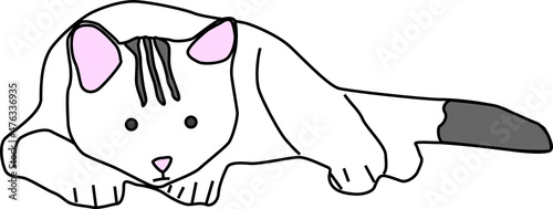 横になるネコのイラスト素材