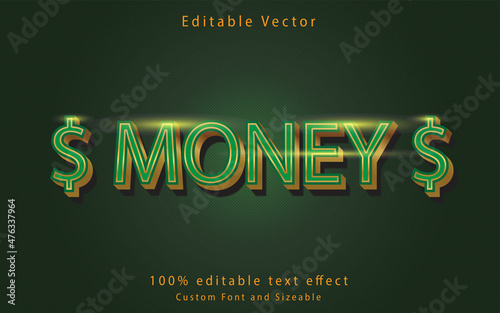Fototapeta Naklejka Na Ścianę i Meble -  Money text,  style editable text effect