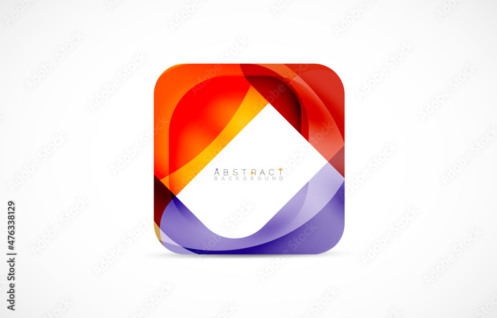 Minimal background. Abstract square shape with round corners created with wavy forms. Vector Illustration For Wallpaper, Banner, Background, Landing Page Minimal background. Abstract square shape with round corners created with wavy forms. Vector Illustration For Wallpaper, Banner, Background, Landing Page