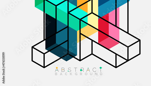 Abstract background. 3d cubes, cubic elements and blocks. Techno or business concept for wallpaper, banner, background, landing page