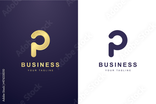 Initial Letter P Logo For Business or Media Company.