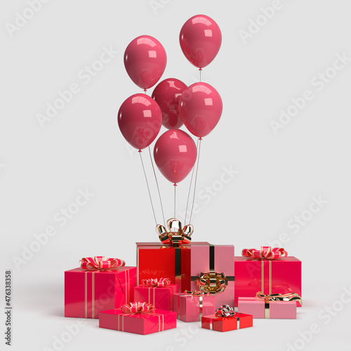 Happy Valentines Day.Be my Valentine. Celebration party with gift box decorations. Background mockup template © goku4501