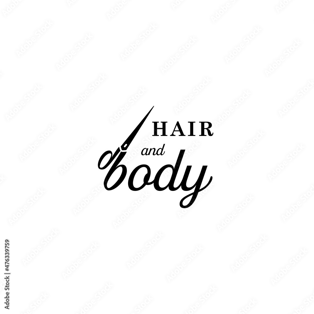 Minimalist simple design Hair and Body logo design