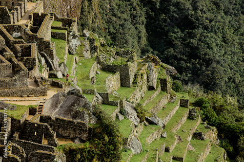 Machu Picchu and its terraces, Peru, South America photo