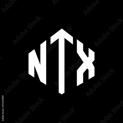NTX letter logo design with polygon shape. NTX polygon and cube shape logo design. NTX hexagon vector logo template white and black colors. NTX monogram, business and real estate logo. © mamun25g