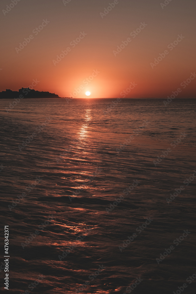 Dawn in the sea