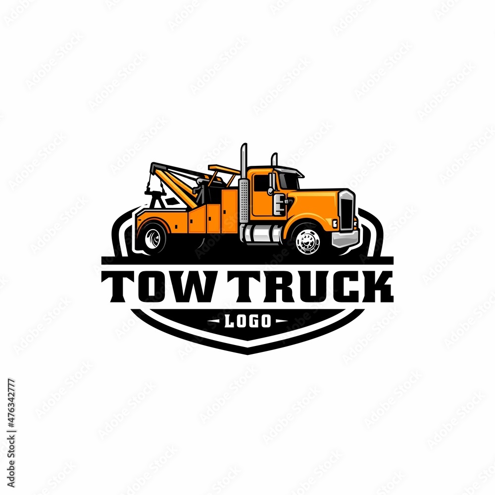 Naklejka premium tow truck - towing truck - service truck logo isolated vector 