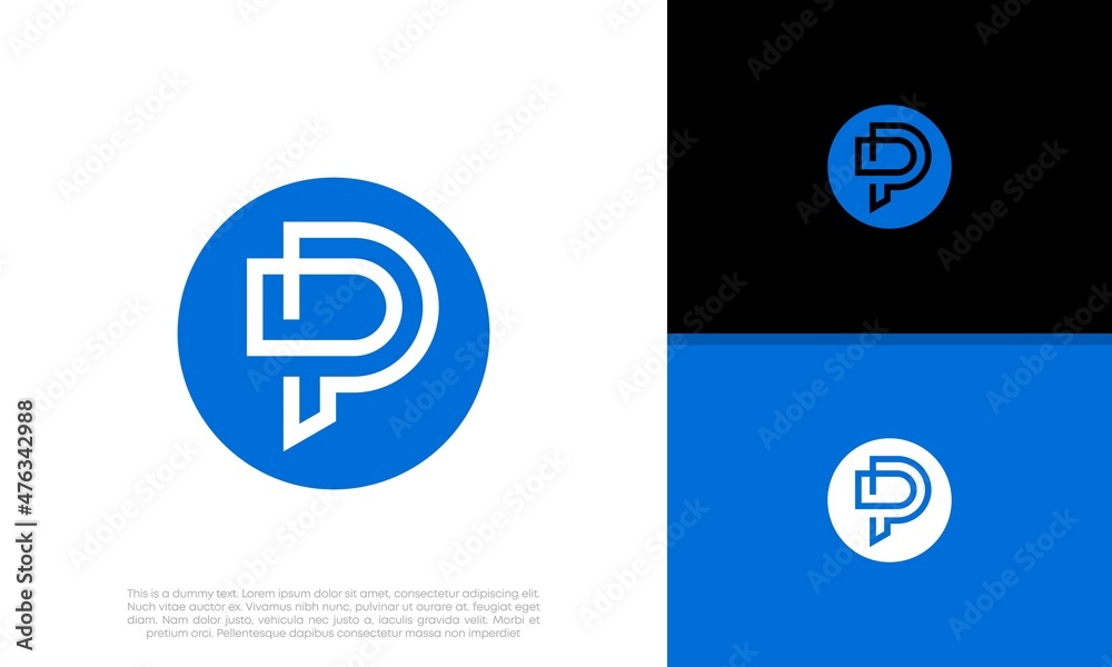 Initials P logo design. Initial Letter Logo. Initials P logo design. Initial Letter Logo.