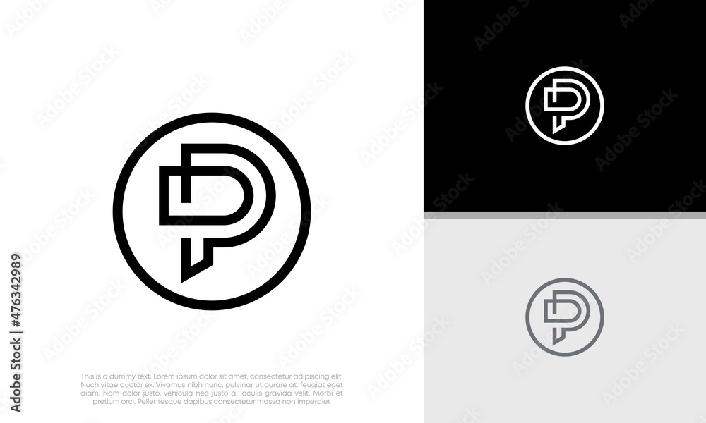 Initials P logo design. Initial Letter Logo. Initials P logo design. Initial Letter Logo.