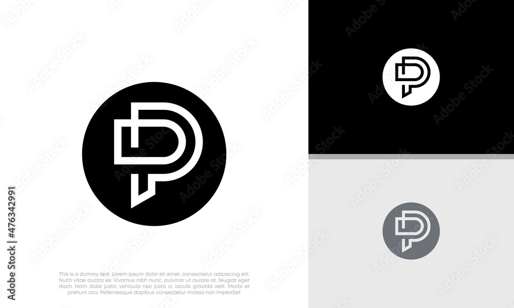 Initials P logo design. Initial Letter Logo. Initials P logo design. Initial Letter Logo.