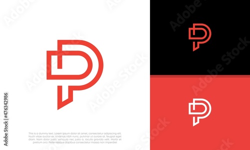 Initials P logo design. Initial Letter Logo. 