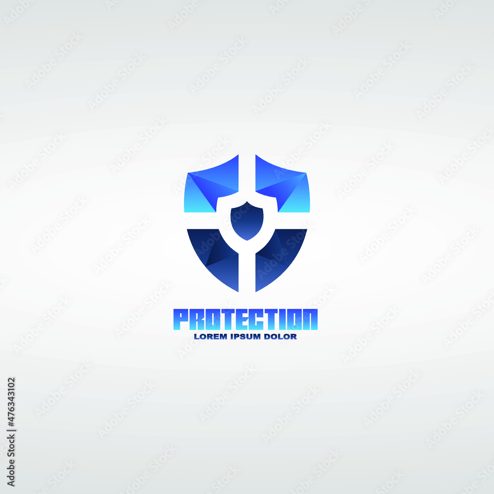 shield logo vector simple and elegant design