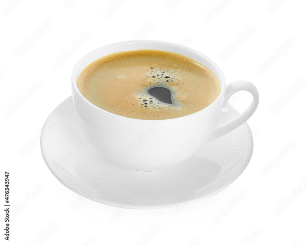 Cup of tasty coffee isolated on white Cup of tasty coffee isolated on white