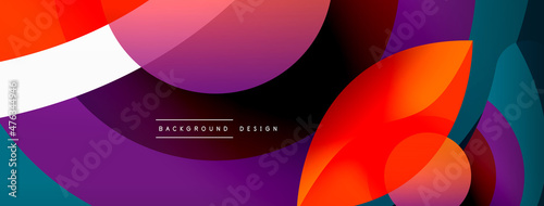 Creative geometric wallpaper. Minimal abstract background. Circle wave and round shapes composition vector illustration for wallpaper banner background or landing page