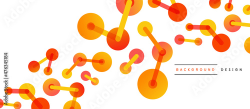 Line points connections geometric abstract background. Circles connected by lines. Trendy techno business template for wallpaper  banner  background or landing