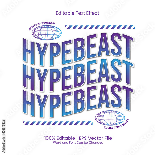 Editable text effect - Hypebeast T-shirt design Street Fashion Style