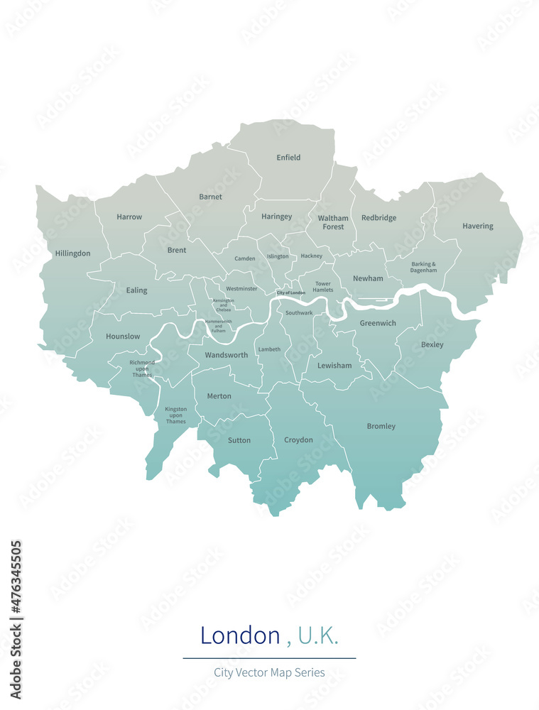 London Map. vector map of city in the UK.