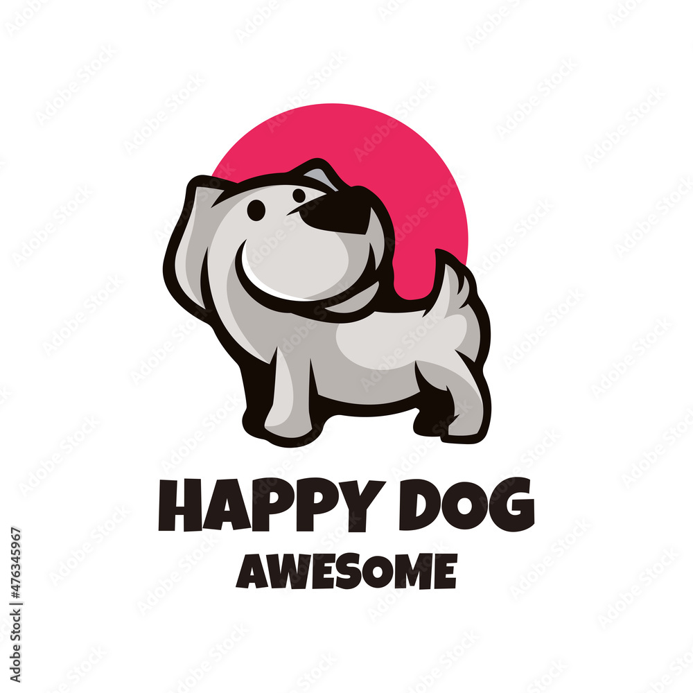 Illustration vector graphic of Happy Dog, good for logo design