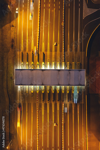 Toll road at night from a height