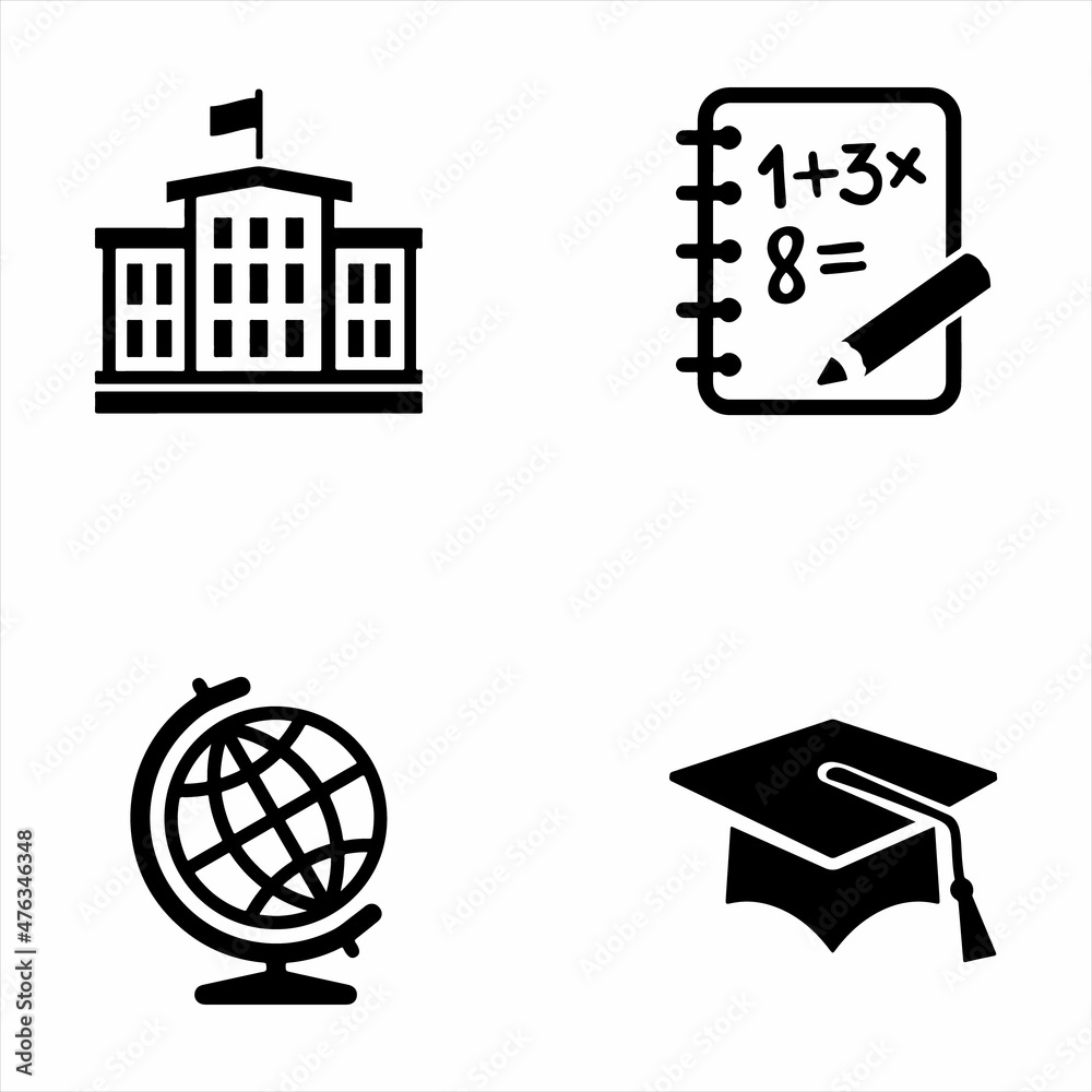 Education Black Icon Set 1